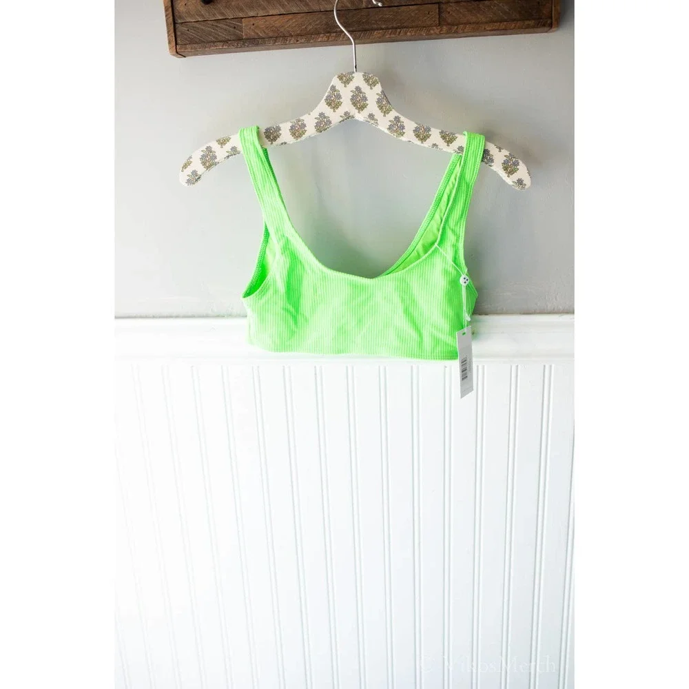 Frankies Connor Ribbed Scoop Bikini Top Small NWT